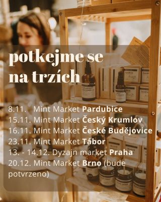 🎁 Vůně mýdla, koření a svíček… advent se blíží. A my budeme rádi, když se zastavíte pozdravit 🌿 Letos se potkáme v:...